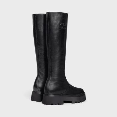 celine bulky zipped boot with triomphe in calfskin|CELINE BULKY ZIPPED BOOT WITH TRIOMPHE in Calfskin.